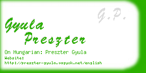 gyula preszter business card